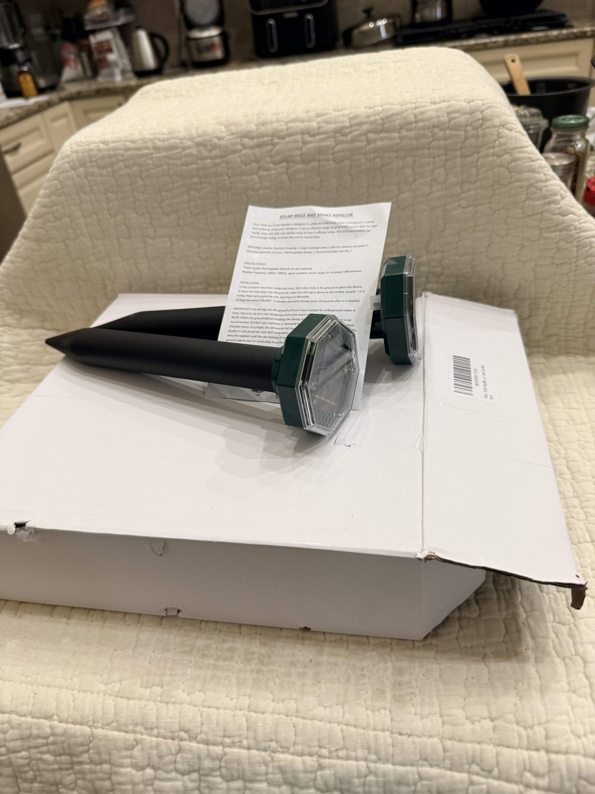 Solar Mole and Snake Repeller for Lawn & Garden (Rechargeable)