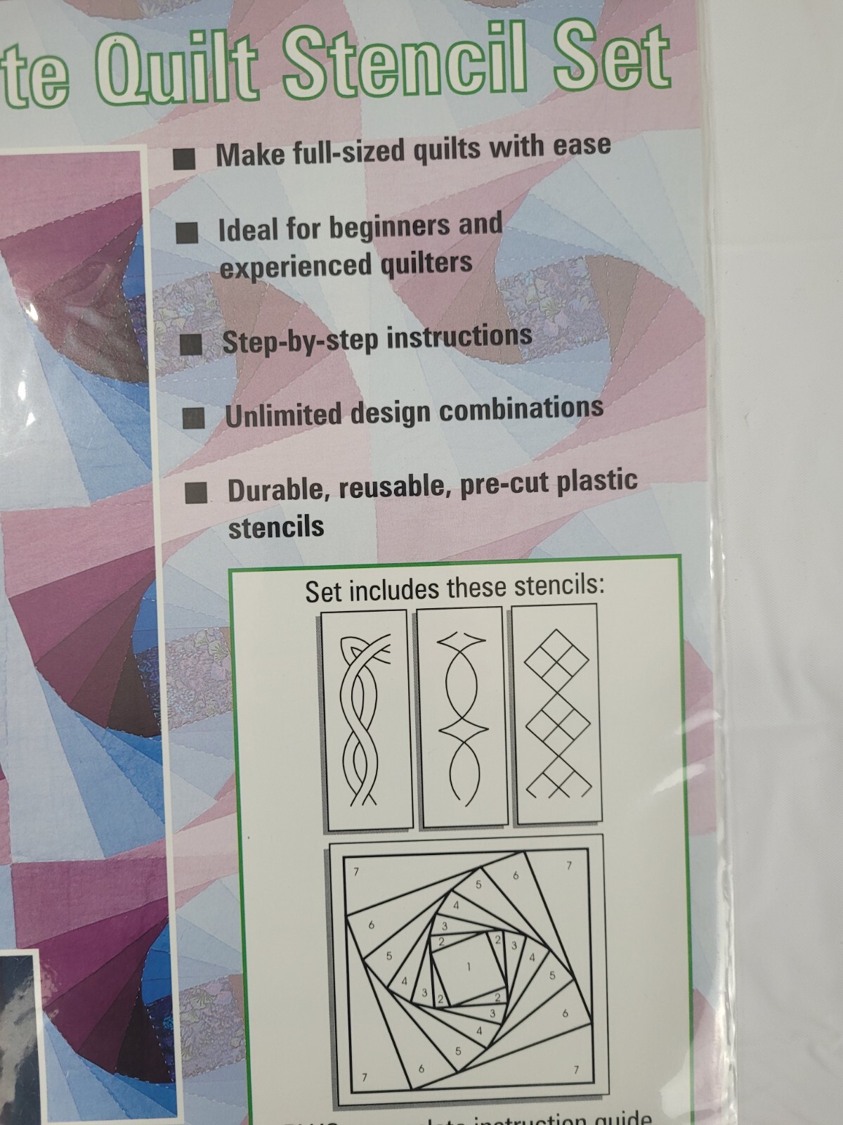 Fiskars Foundations Complete Quilt Stencil Set Tilted Squares NIP #8443