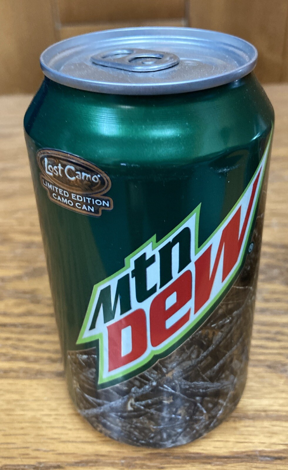 2x Mountain Dew Diet Lost Camo Promo 12oz Empty Bottom Drained Cans 2014