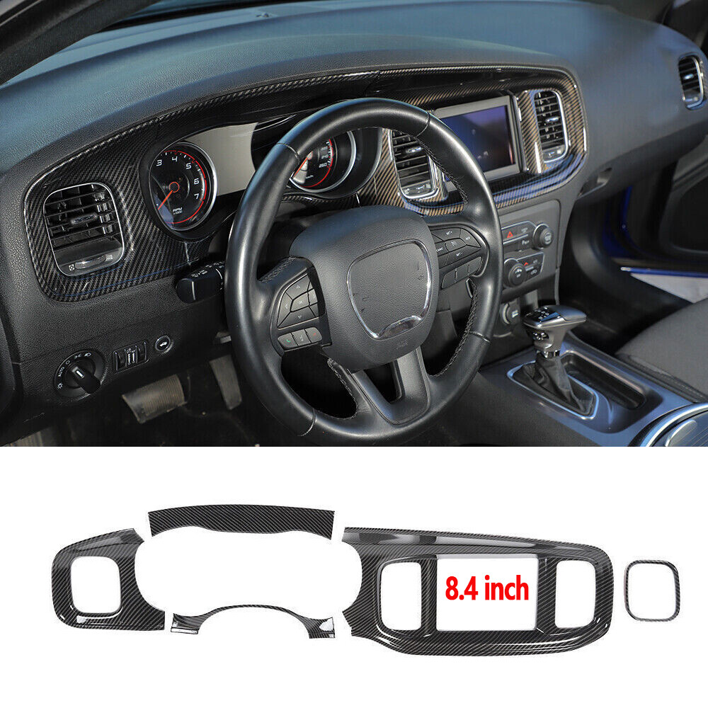 Carbon Fiber Central Console Dashboard Panel Cover Trim for Dodge Charger 2015+