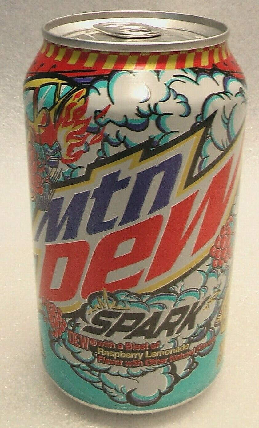 EMPTY MOUNTAIN MTN DEW SPARK 12 OZ. CAN BLAST OF RASBERRY LEMONADE MADE BY PEPSI