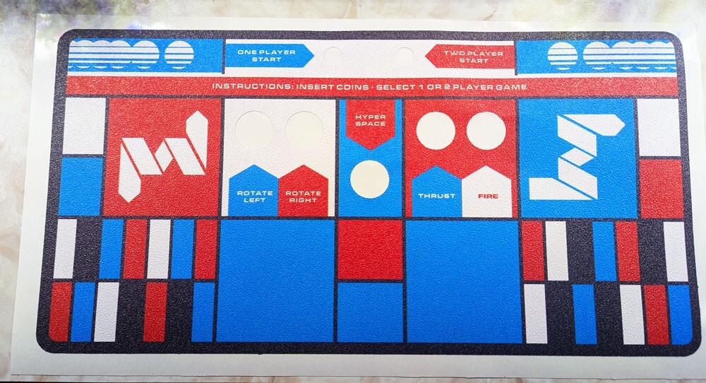 Atari ASTEROIDS Dedicated Upright Arcade Machine Control Panel Overlay