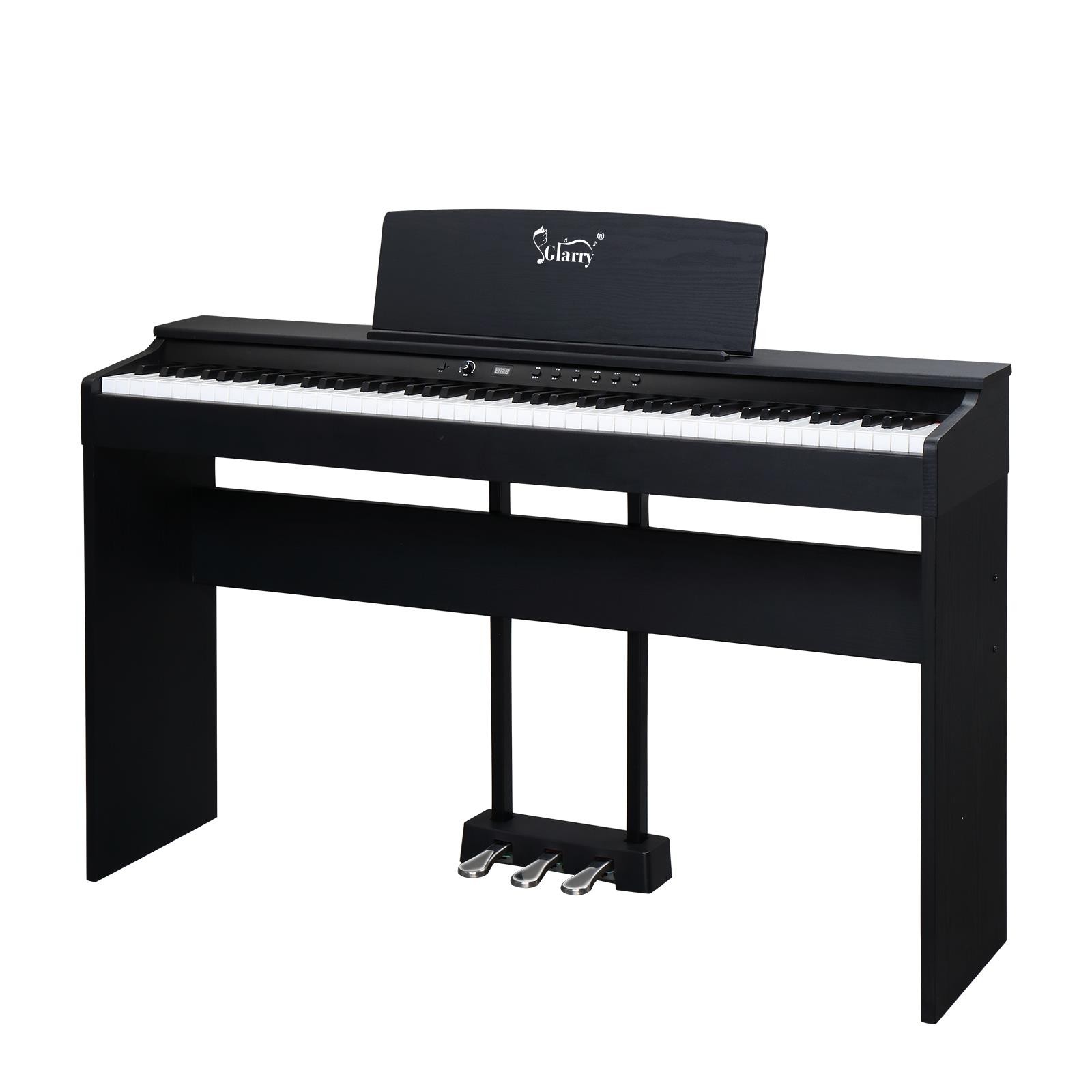 Glarry 88 Key Hammer Action Electric Digital Piano Keyboard With Stand & Cover