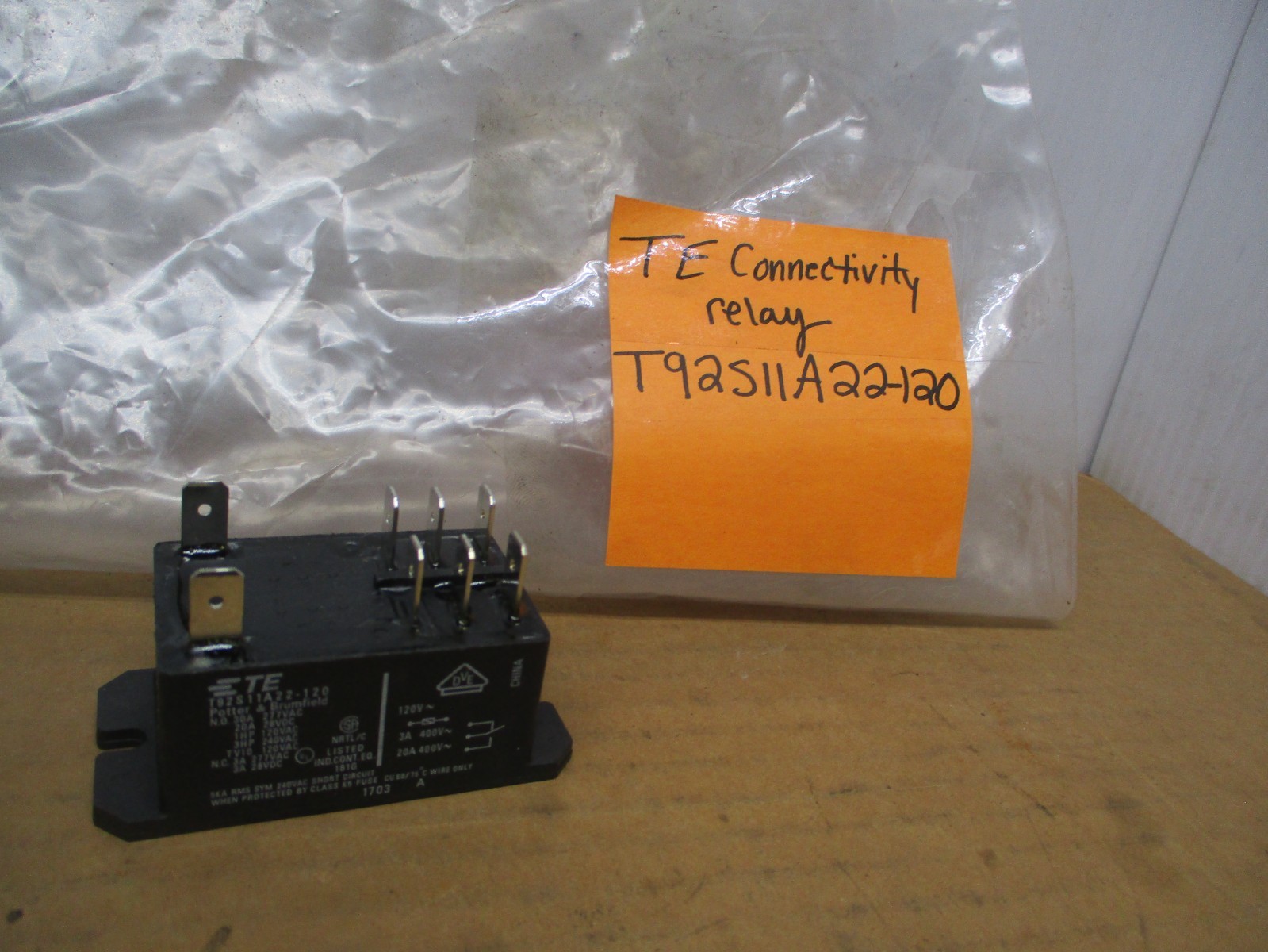 T92S11A22-120 Potter and Brumfield Relay T92 Style with 120 VAC Coil 30 Amp DPDT