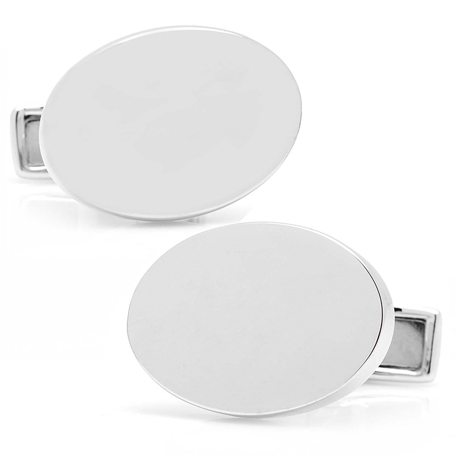 Engraved Precious Moments Sterling Silver Oval Cufflinks
