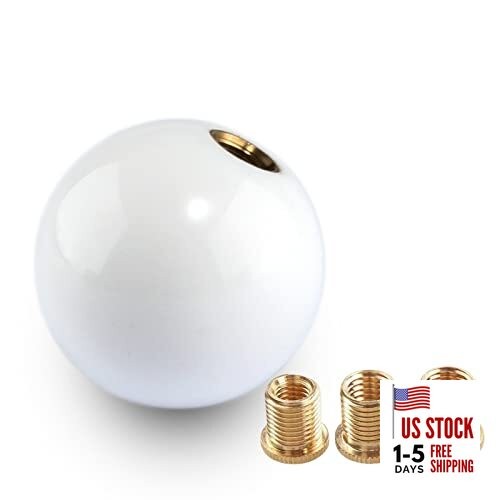 Round Ball Shift Knob Universal Gear Shift Knob 5 6 Speed for Manual Pure-white