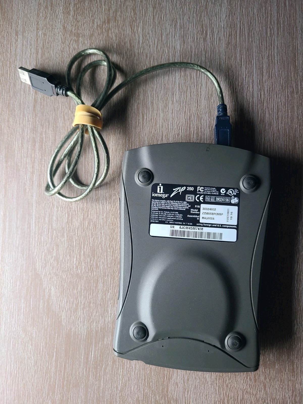 Iomega Zip 250 External Drive Data Blue USB Storage Disk Drive - Not Tested