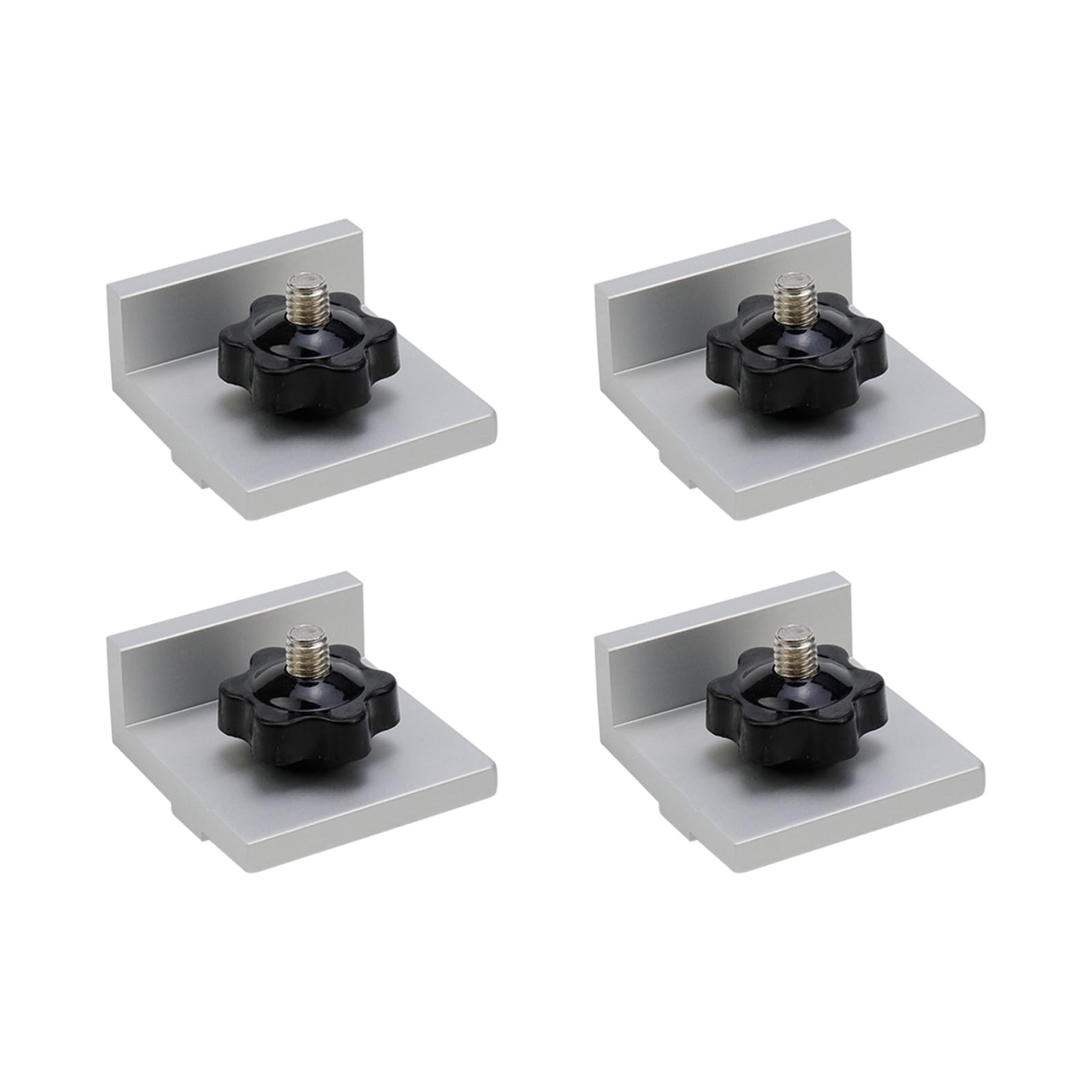 4 PCS Silver Short Stop With Knobs TTrack Stop Block Woodworking Router