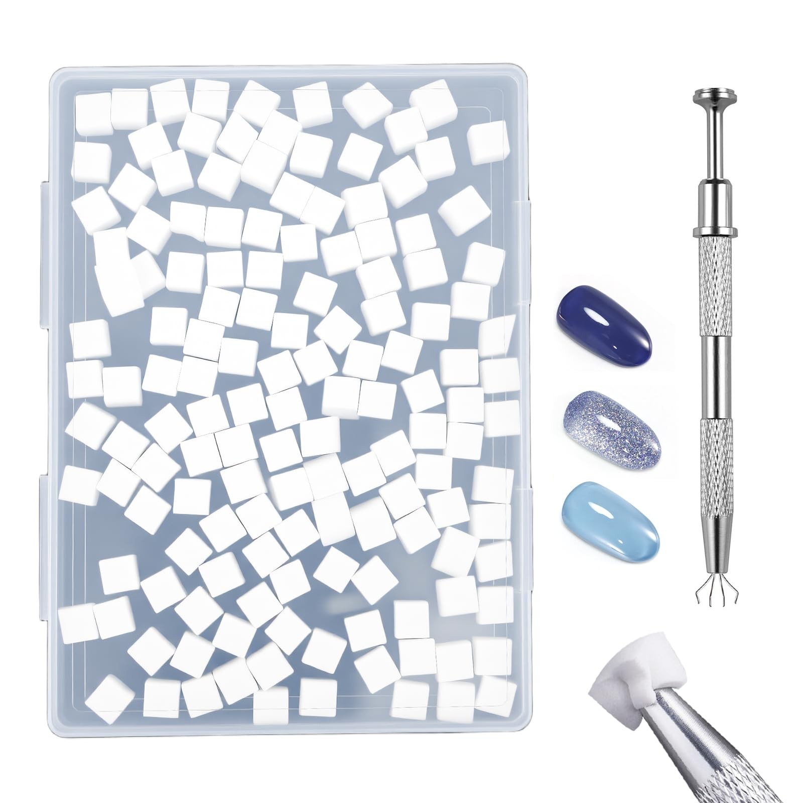 GASRONS Soft Nail Sponges（150PCS）, Reusable sponges,Nail White-150Pcs