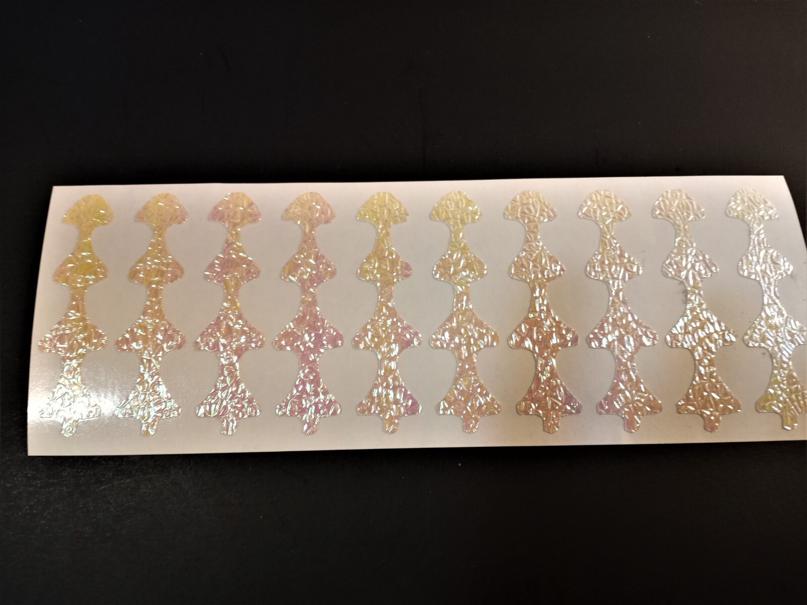 CRUSHED GLOW NBK LADDERBACK DIE CUTS FISHING LURE TAPE 9 SIZES