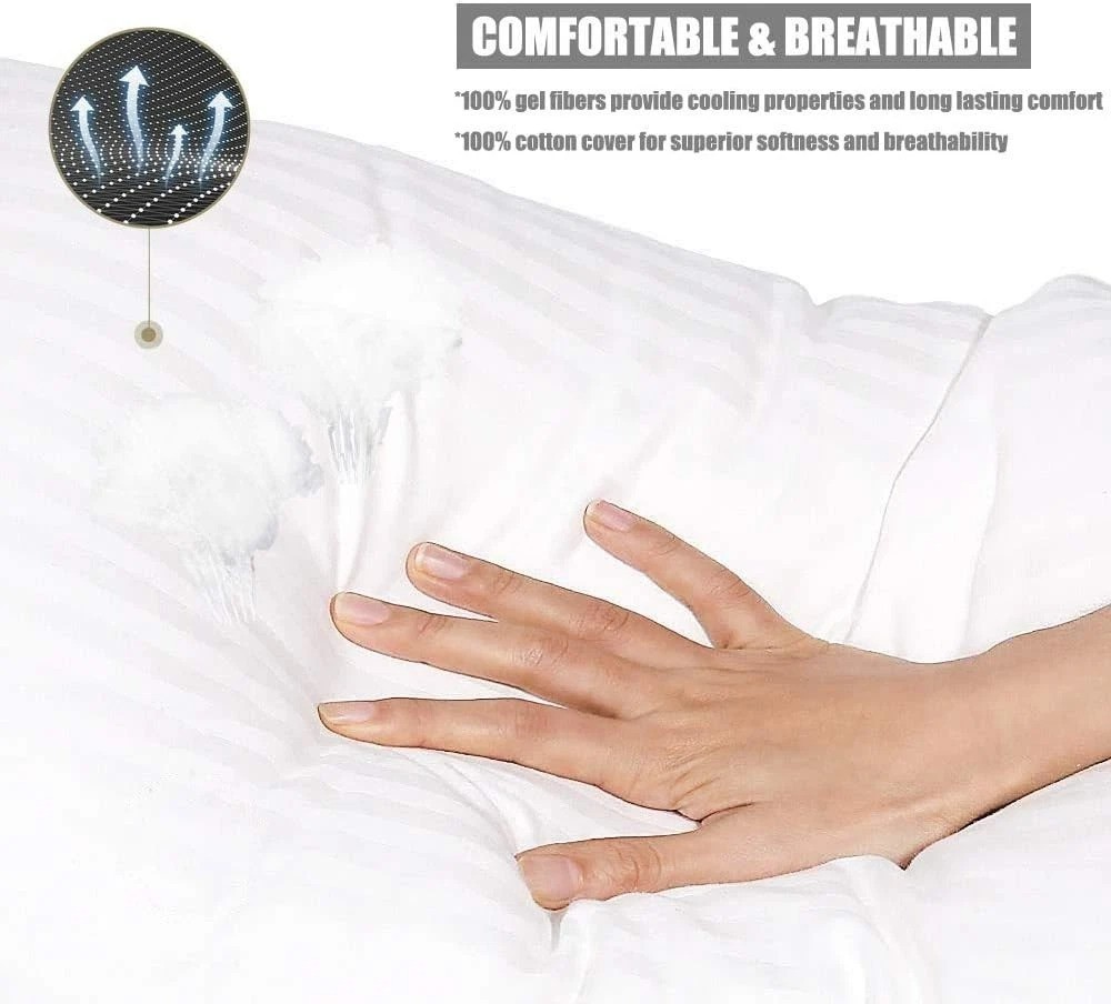 Breathable Queen Size Down Alternative Pillows - Soft 2 Pack for All Sleepers