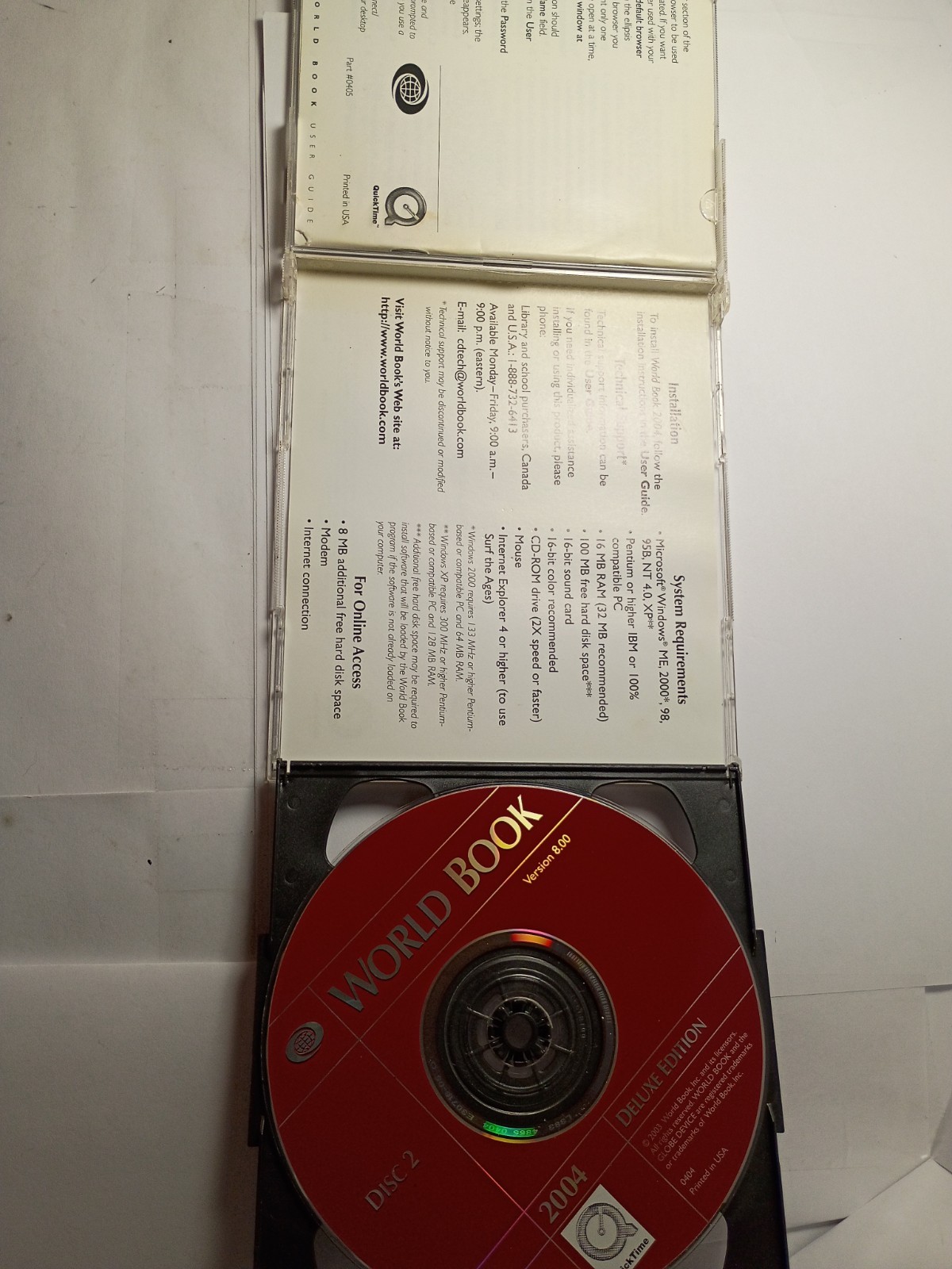 World Book Encyclopedia 2003 User Guide Deluxe Edition. 2 CD-ROMs