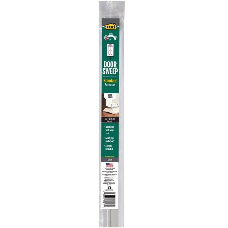 M-D Building Products 05215 White Aluminum & Vinyl Standard Door Sweep 36 in.