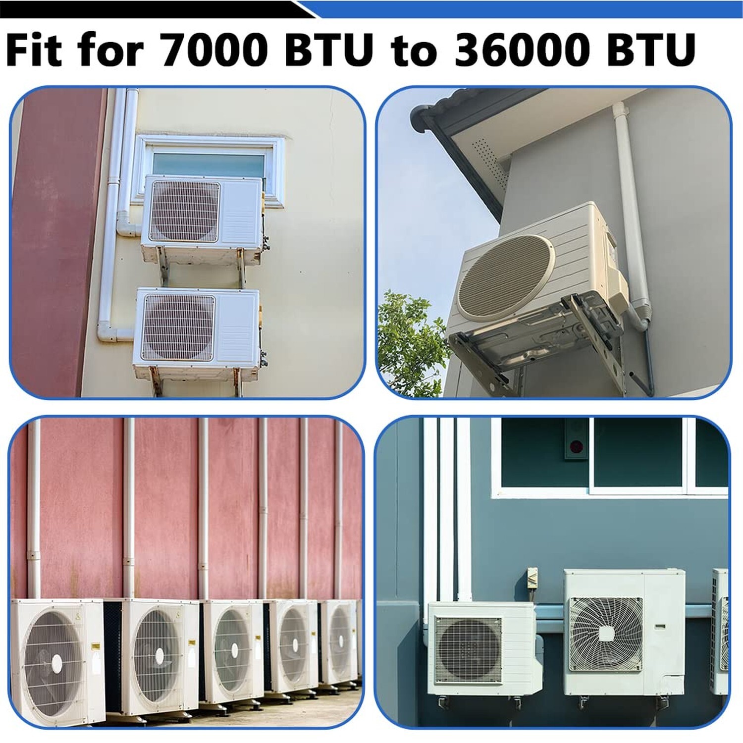 4'' 7.5 Ft PVC Decorative Line Cover Kit for Ductless Mini Split Air Conditio...