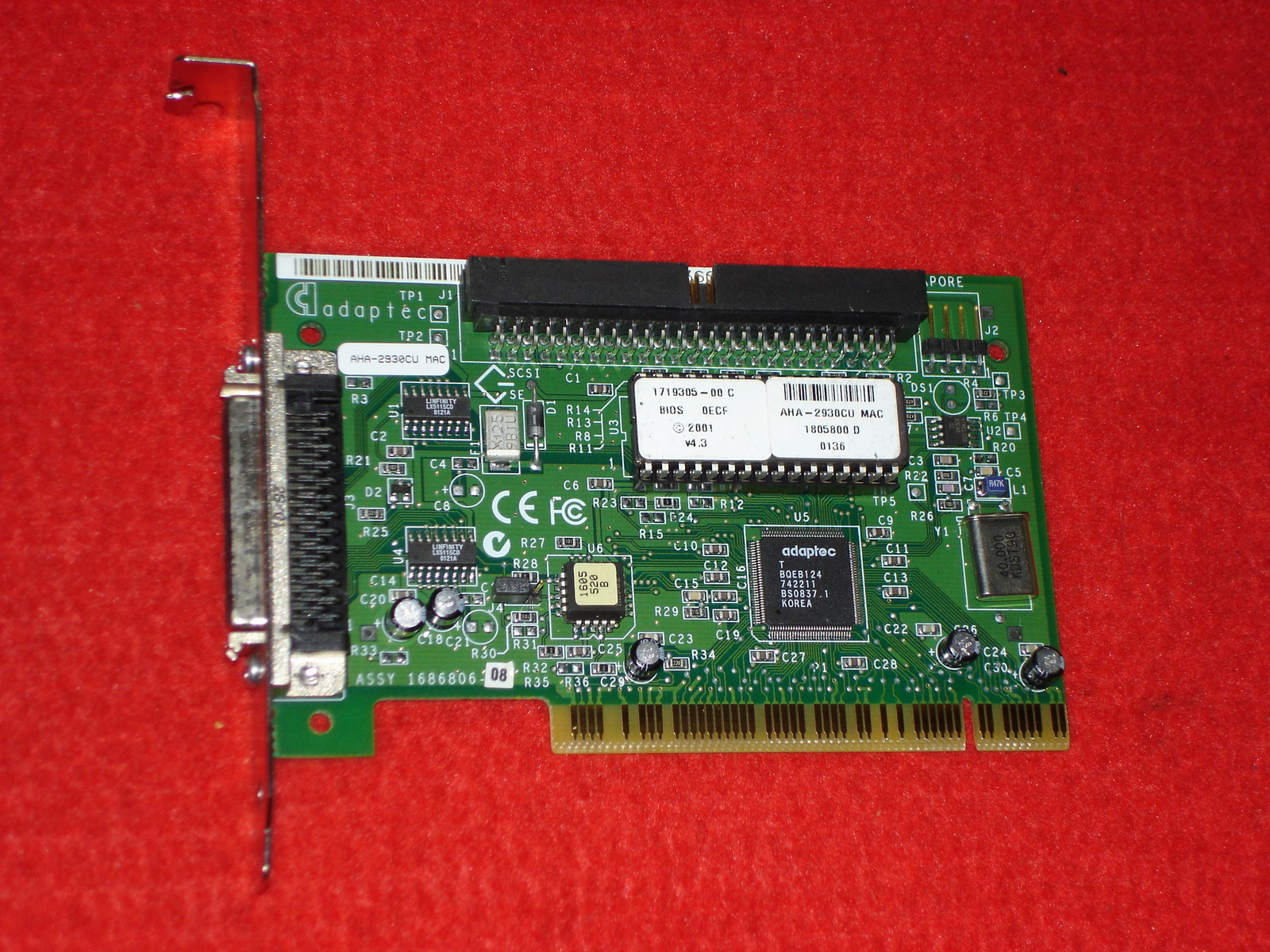 Excellent! Adaptec Controller Card AHA-2930 CU MAC PCI-SCSI Adapter Card