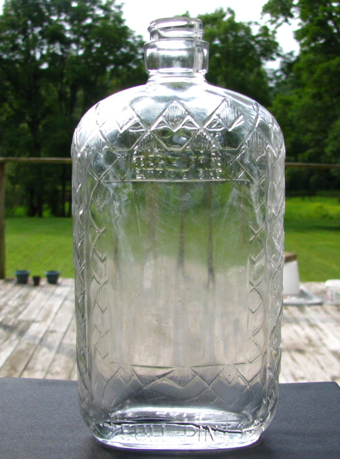 1937 Rectified Liquor Bottle, Flask Style