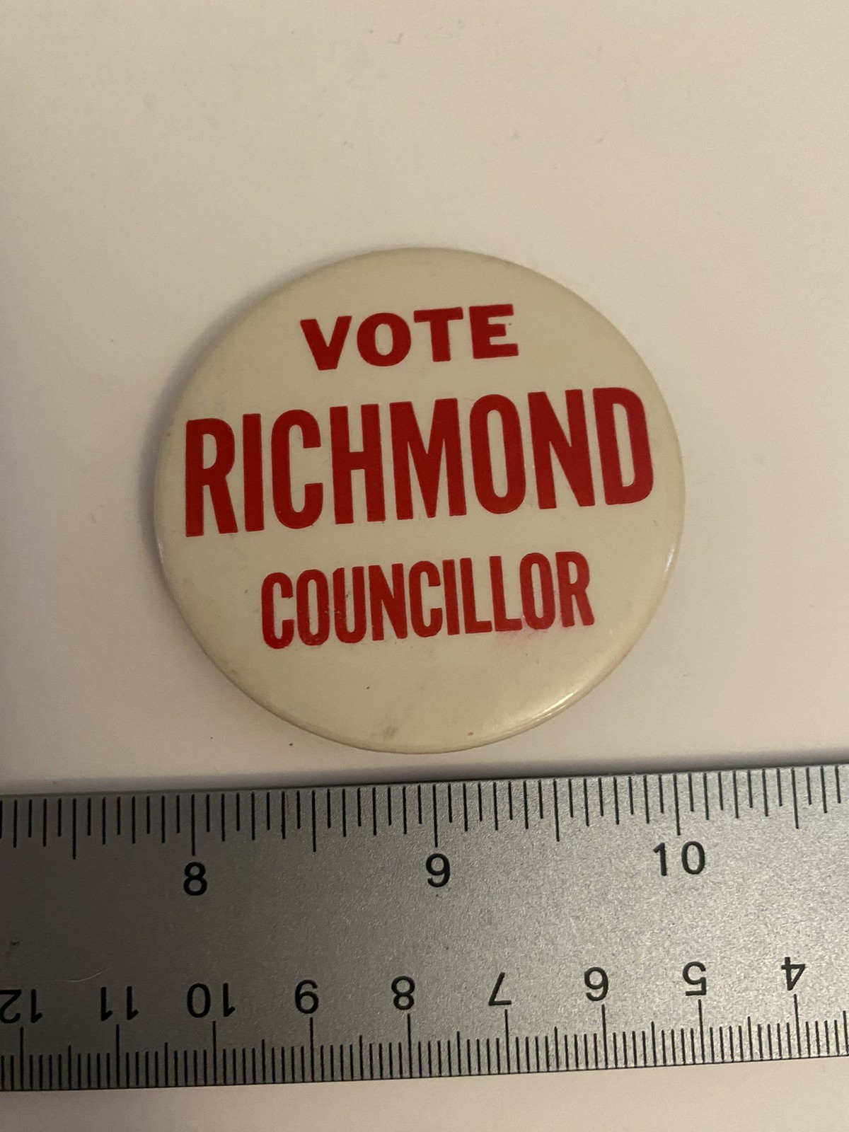 Vote Richmond Councillor Pin Back Button P83