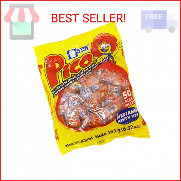 Pico Mediano, The Original Orange Flavor Hot Candy Powder, 50-Count