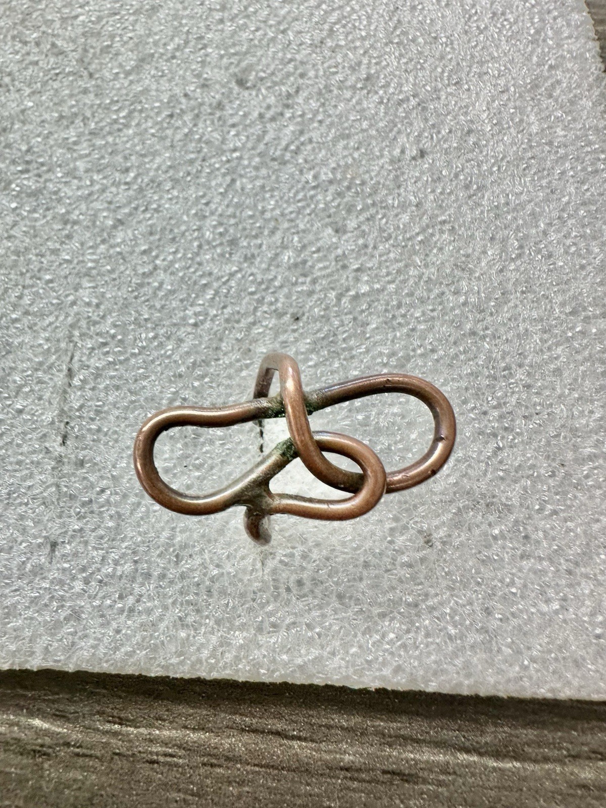 Handmade Abstract Solid COPPER Ring Size 6