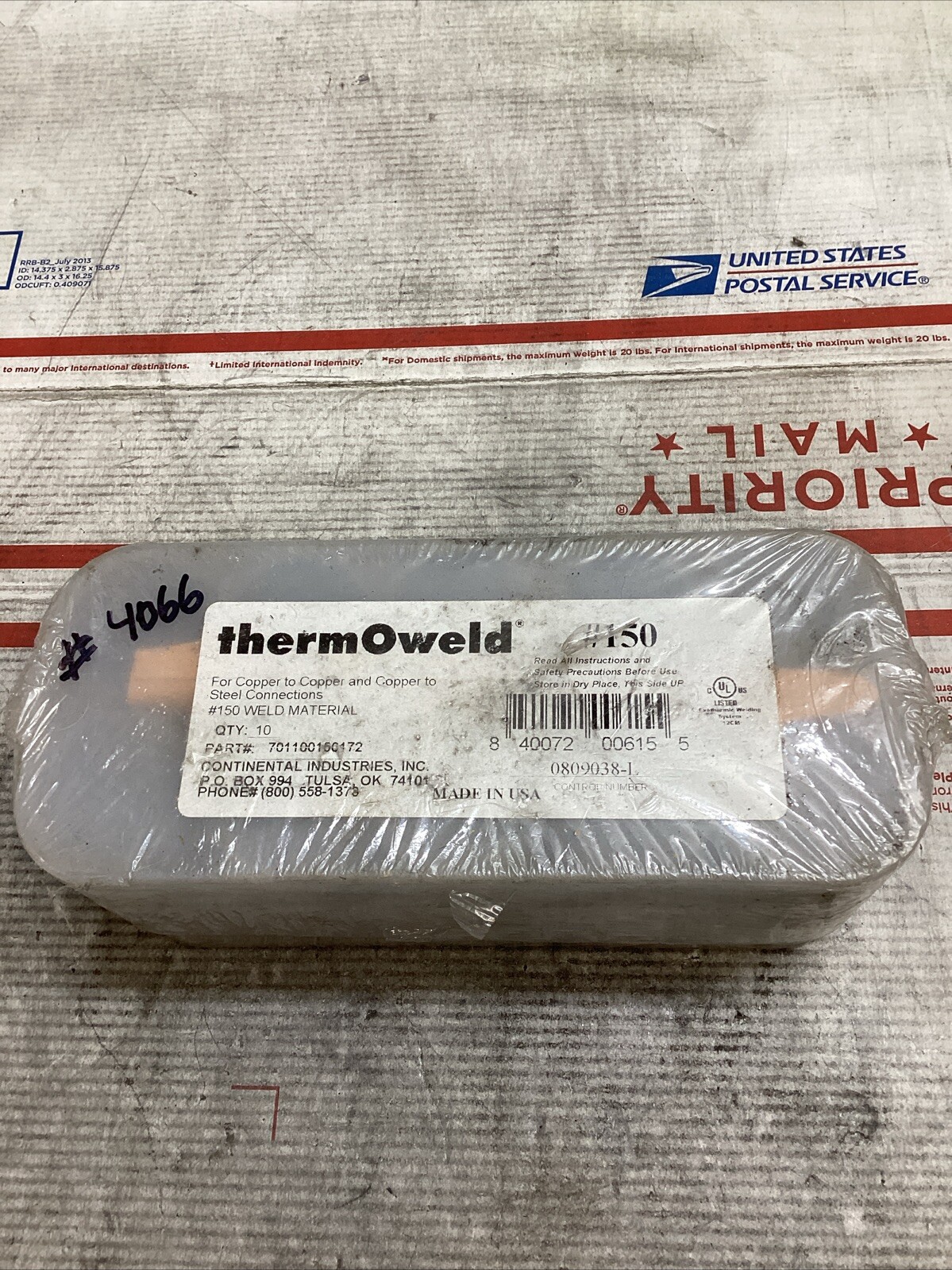 Lot of 10 ThermOweld Size 150P  Weld Material Copper to Copper/Steel ED4U 4066