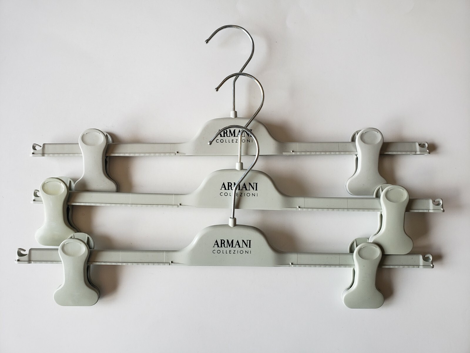 Armani Collezioni Mainetti Hangers With Clips Set of 3 Length 16" Skirts/Pants