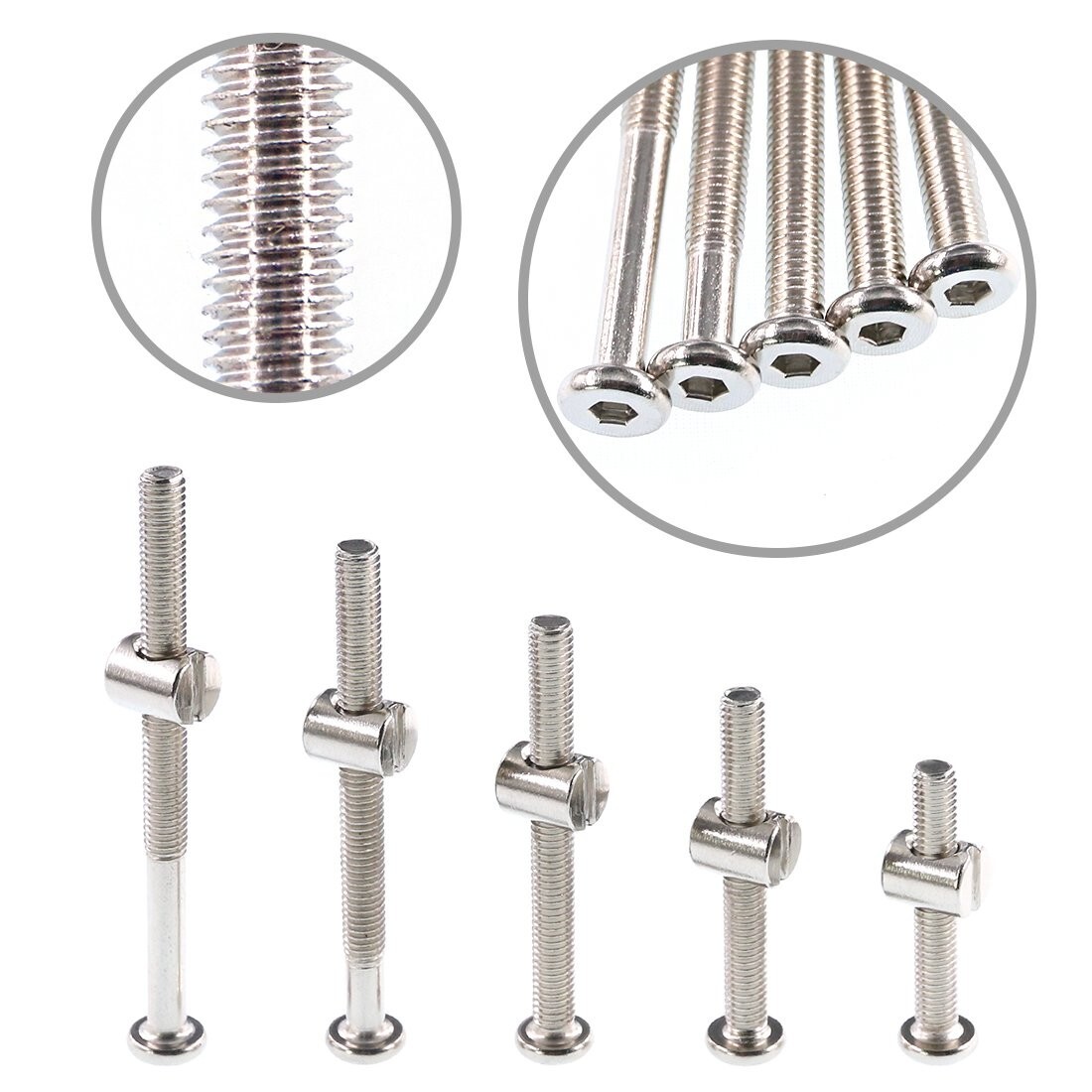 Versatile 100Pcs M6 Bolts & Nuts Set for Furniture - Corrosion-Resistant Steel