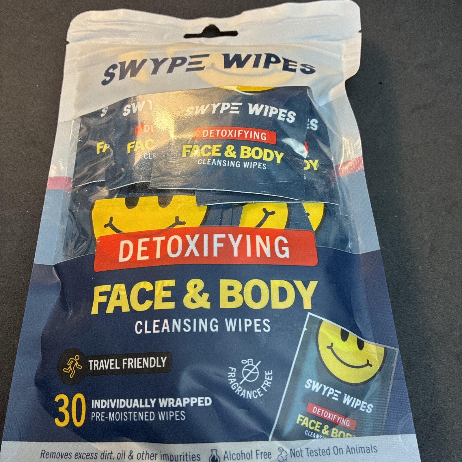 SWYPE WIPES DetoxifyingCleansing Face & Body Travel-Friendly Individual 30 Pack
