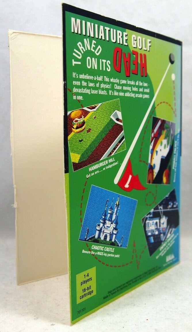 Zany Golf Case (SEGA Genesis) Authentic CARDBOARD BOX CUTOUT ONLY