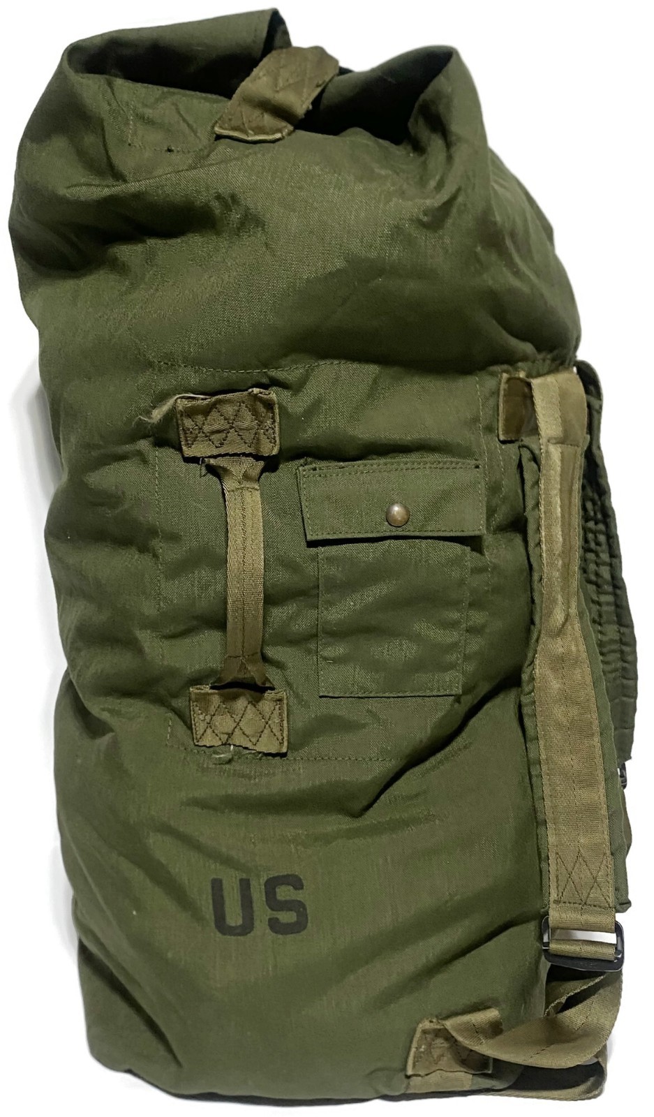 US Military Duffle Bag Army Green Canvas Sea Bag Top Loading