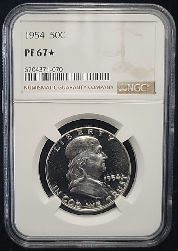 1954 Silver Proof Franklin Half Dollar 50c NGC PF67☆ | Gorgeous Mirrors STAR