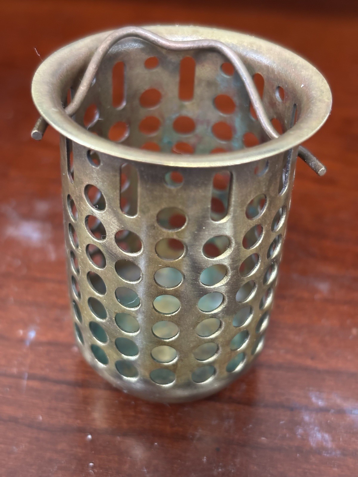 Vintage Sink Drain Brass Basket Strainer-Accessory-Rim size 1-5/8" by 2" Deep