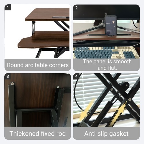 Foldable computer desk Adjustable and height-tilting table