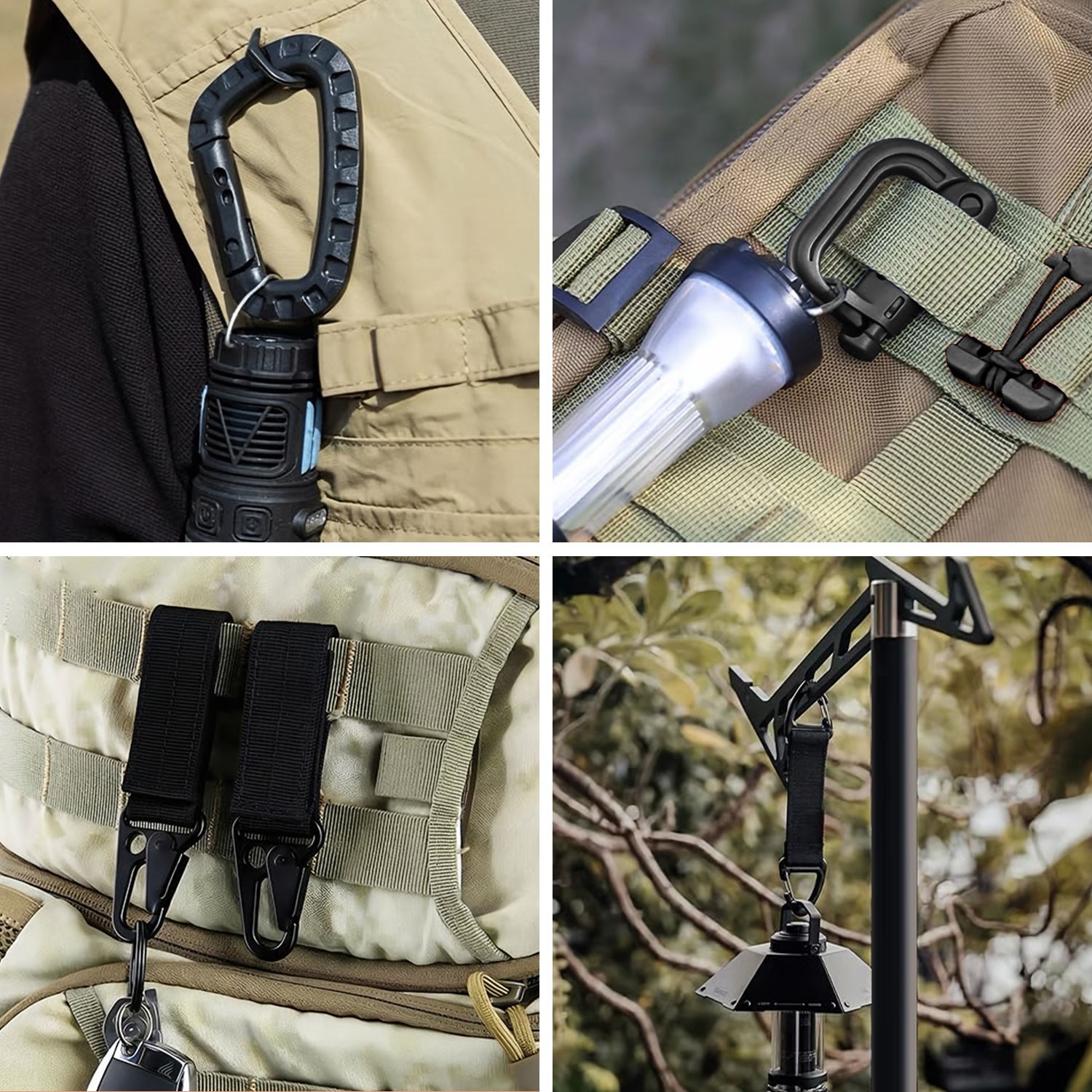 48Pcs Backpack Accessories, Tactical Molle Clips & Tactical Belt Accessories