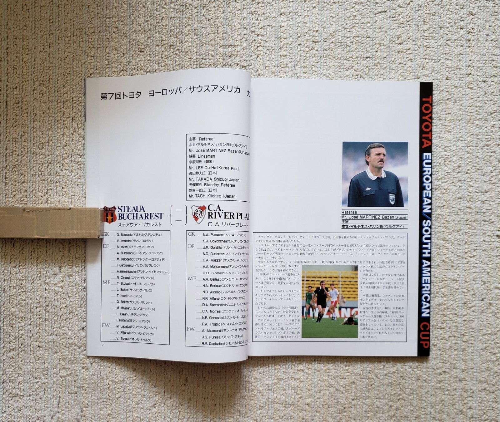 Toyota Cup 1986 (Steaua București vs. River Plate) Program