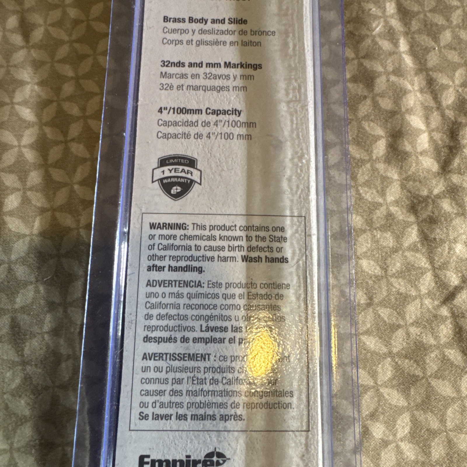 Empire 4 in. Pocket Caliper brass