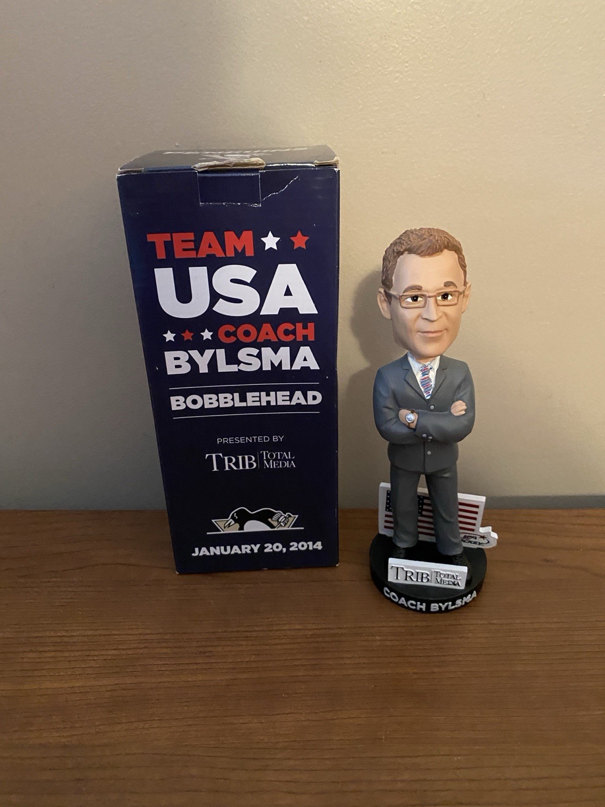 Coach Dan Blysma Team USA Bobblehead Trib SGA New Pittsburgh Penguins