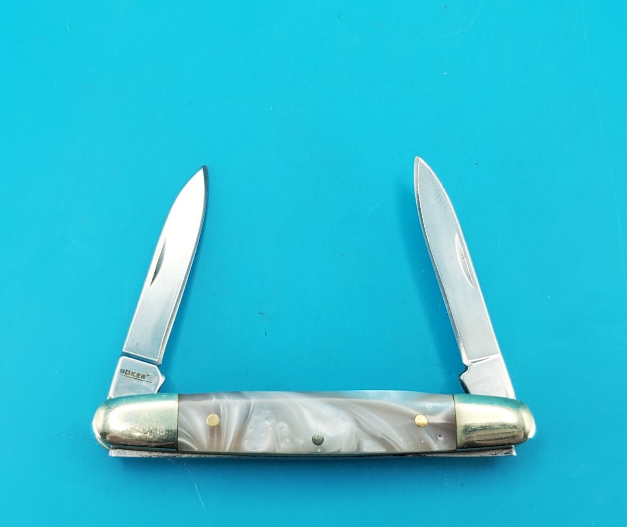 Boker Plus Traditional Series Two Blade Pocket Knife! Faux Mother of Pearl!