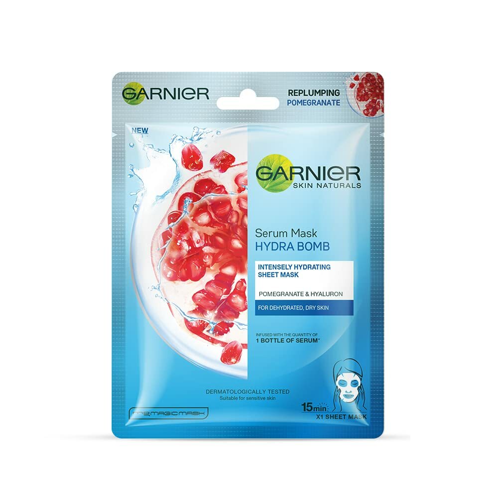 Garnier Skin Naturals, Hydra Bomb, Face Serum Sheet Mask Blue 28gm-