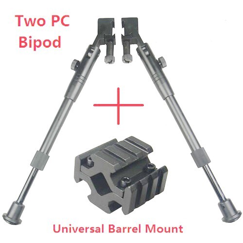 Two PC Side Weaver/Picatinny Rail Mount Bipod 9" - 12" Height Adjustable + Mount