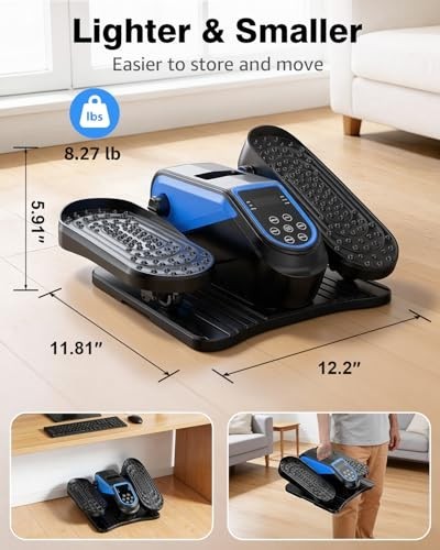 Under Desk Elliptical Mini Electric Leg Exerciser 12 Speed RF Remote LCD Display