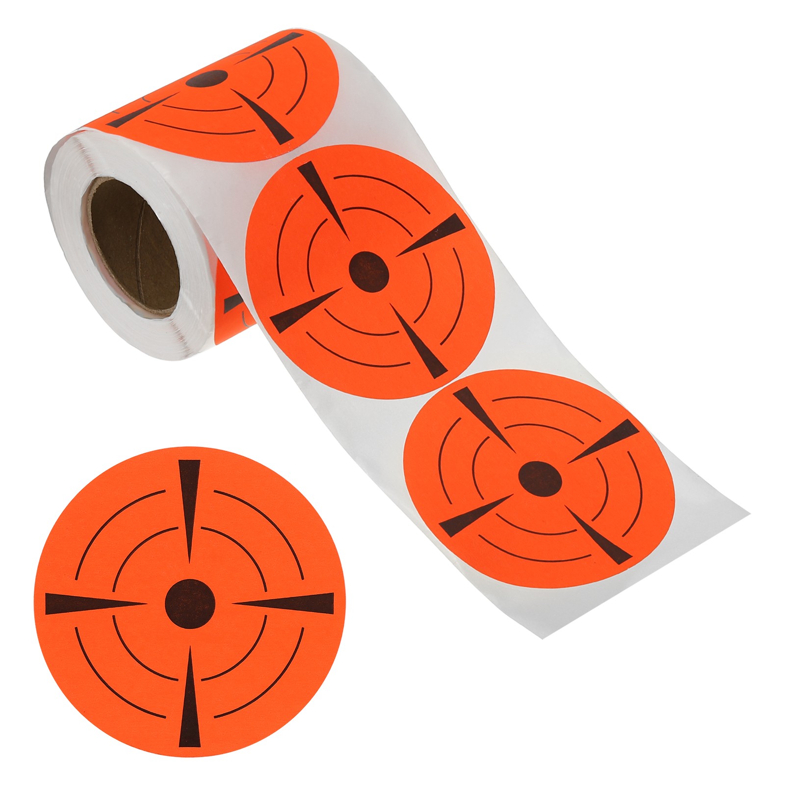 1 Roll Fluorescent Round Splatter Target Stickers 3", Red/Black
