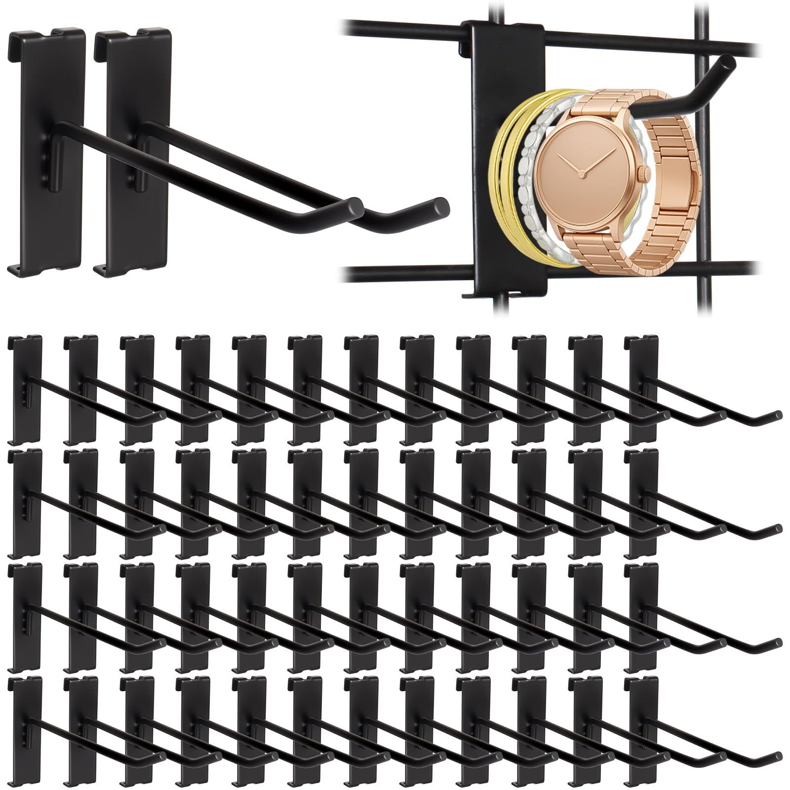 50 Pack Gridwall Hooks, 6 Inch Metal Display Hanging Hooks, Heavy Duty Grid W...