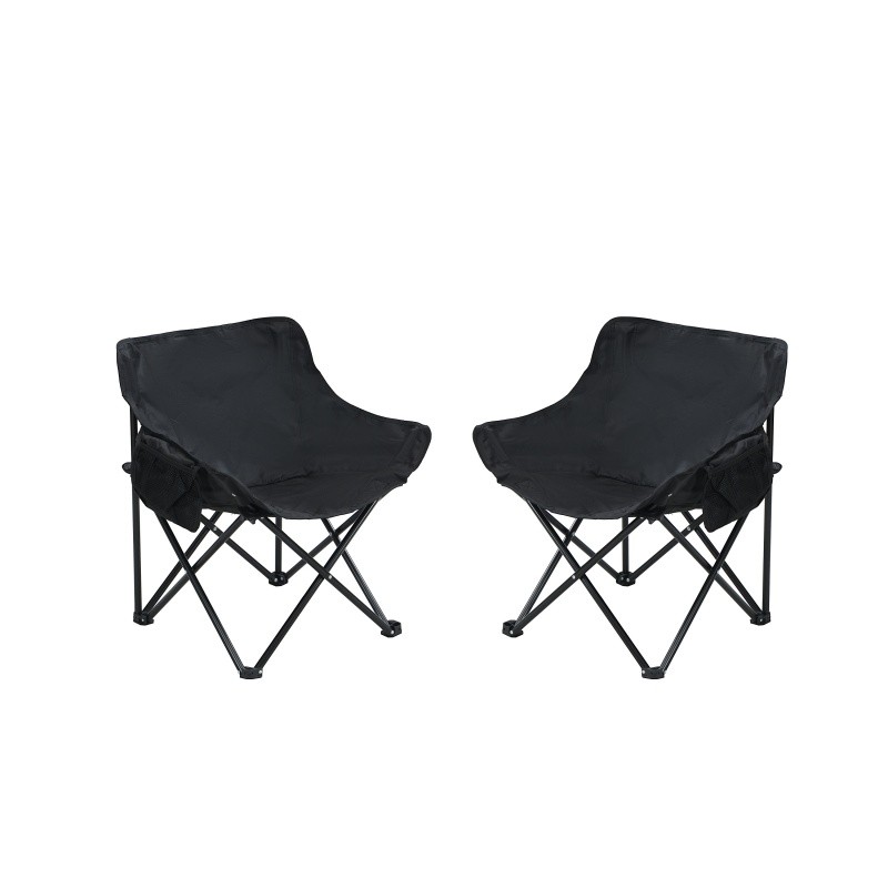 2PCS Outdoor Camping Chairs Folding/Portable, Carry Bag ,Black