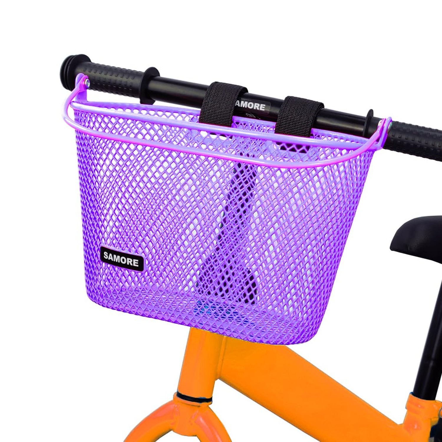 SAMORE Kids Bike Basket with Handle Purple