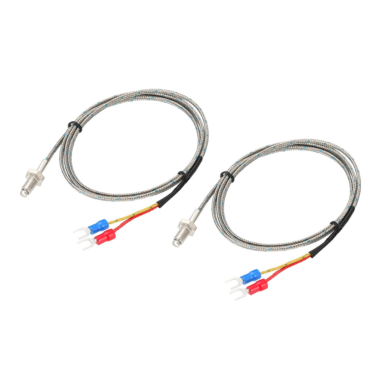 Temperature Sensor 2pcs M6 Thermocouple J Type 5ft 0 to 750°C(32 to 1382°F)