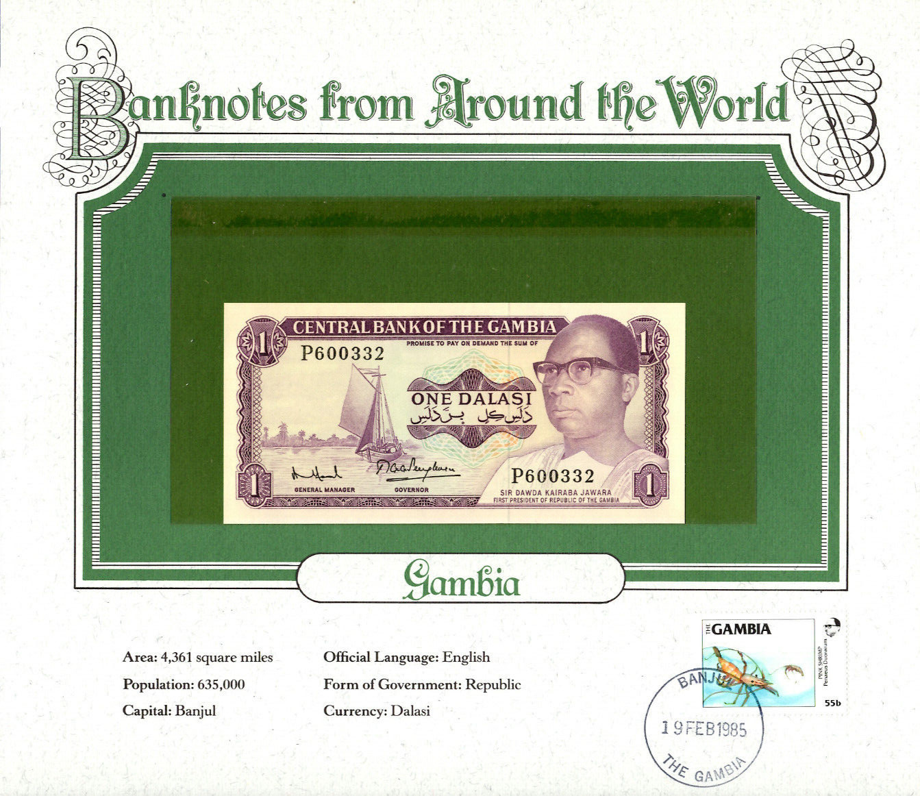 World Banknotes Gambia 1971 1 Dalasi P-4f UNC sign. 7 P600332
