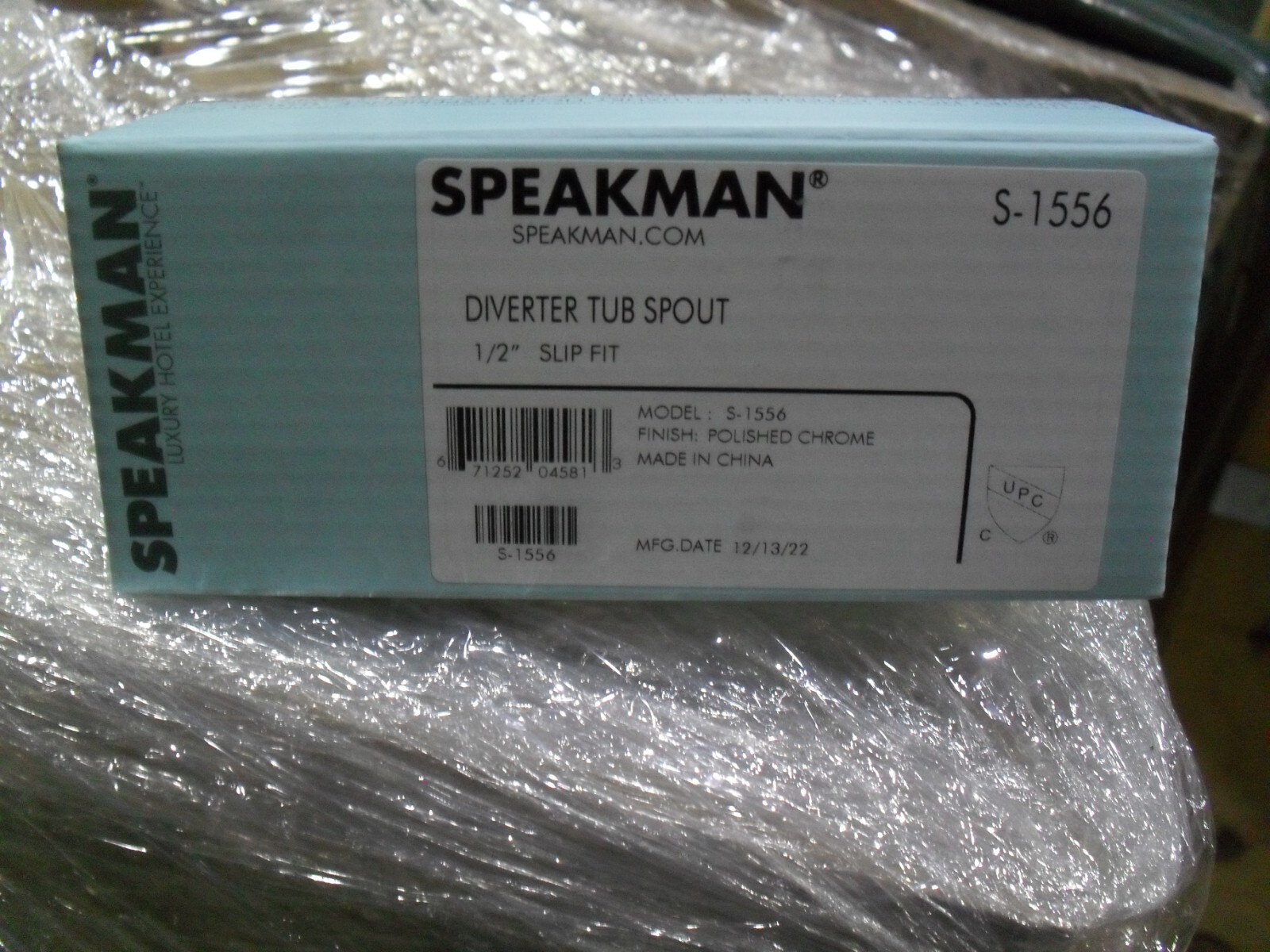 Speakman S-1556 1/2" Slip fit Diverter Tub spout Chrome