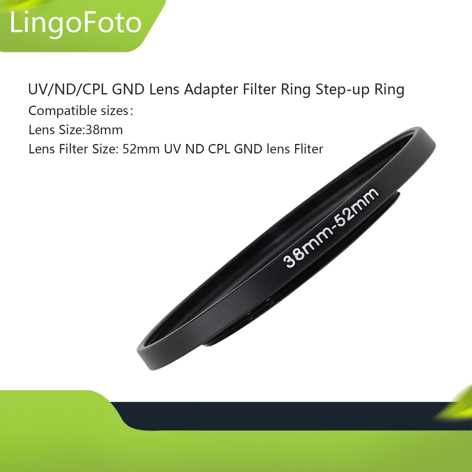 38-52mm Step-up Step Up Ring Filter Ring UV/ND/CPL GND Lens Adapter Filter Ring