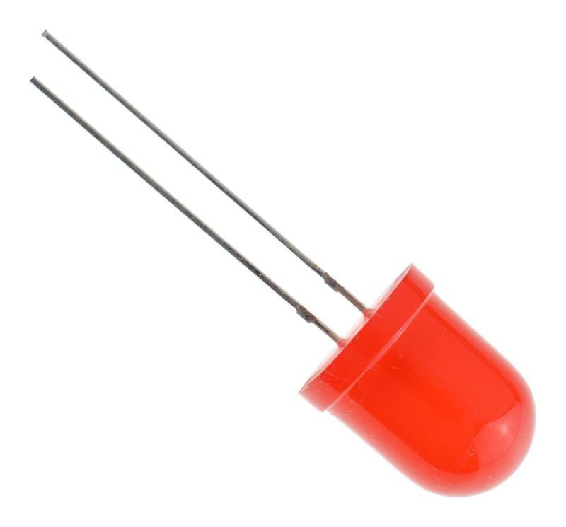 10 x Red 10mm LED Diffused 300mcd 50°