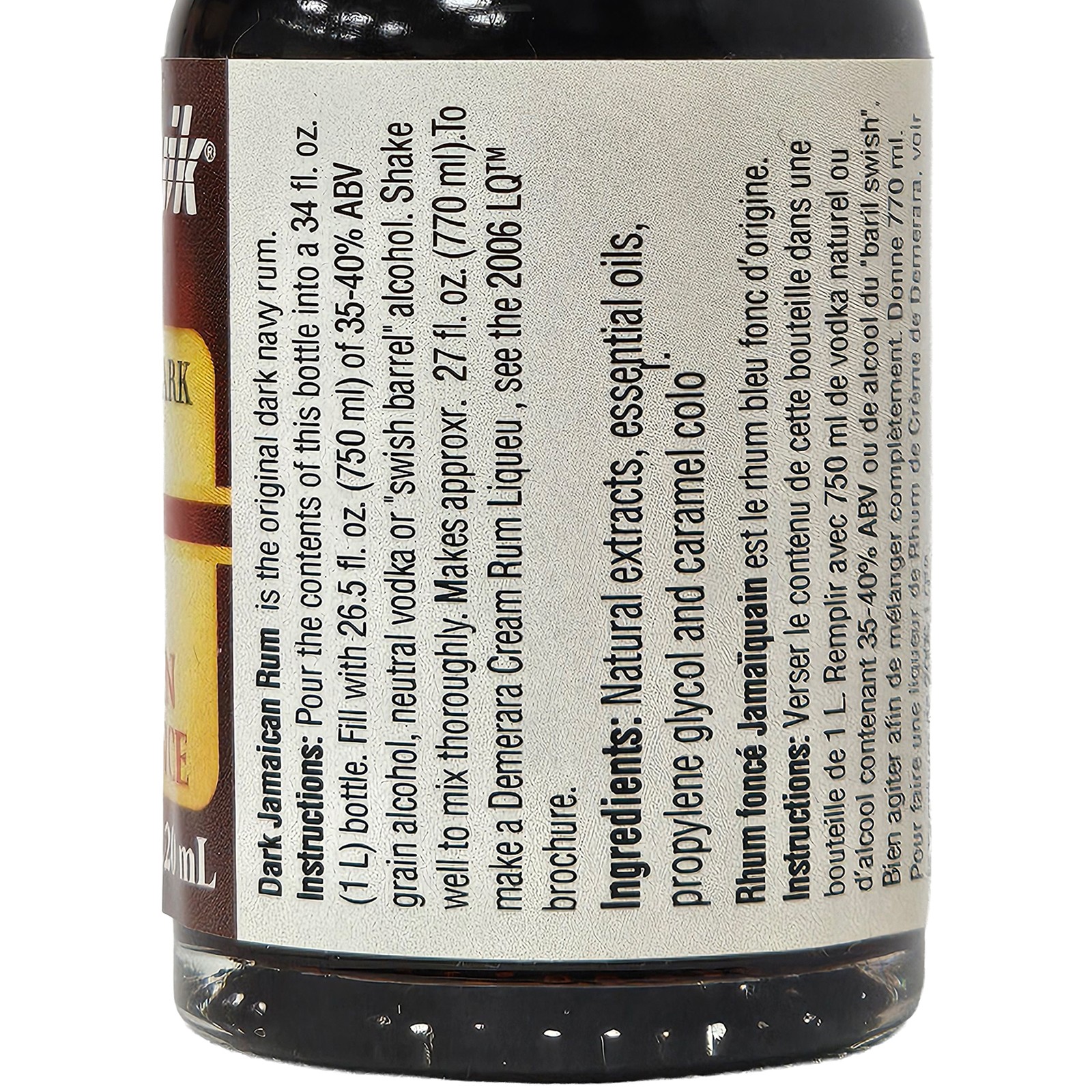 Liquor Quik Natural Rum Essence 20 mL (Dark Jamican Rum)